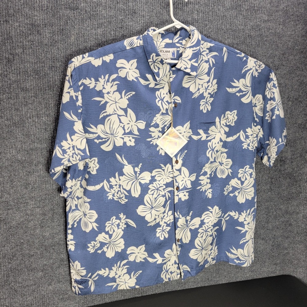 Iolani Aloha Shirt Tall 3XL Hawaiian Jacquard Rayon Tropical NWT